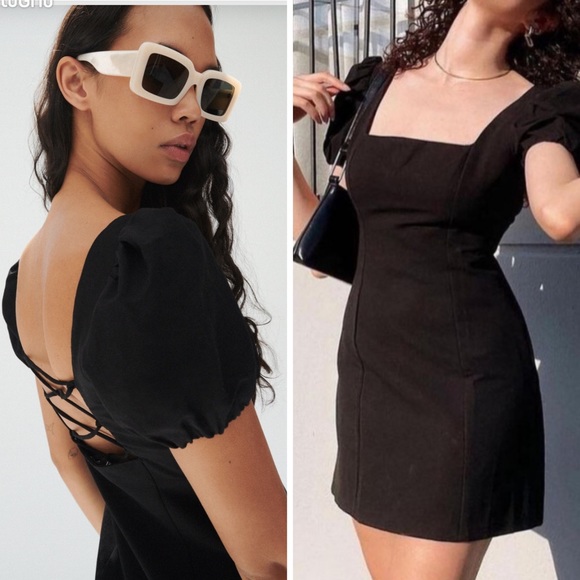 COPY - Zara puff sleeve linen mini dress - Picture 4 of 14